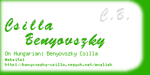 csilla benyovszky business card